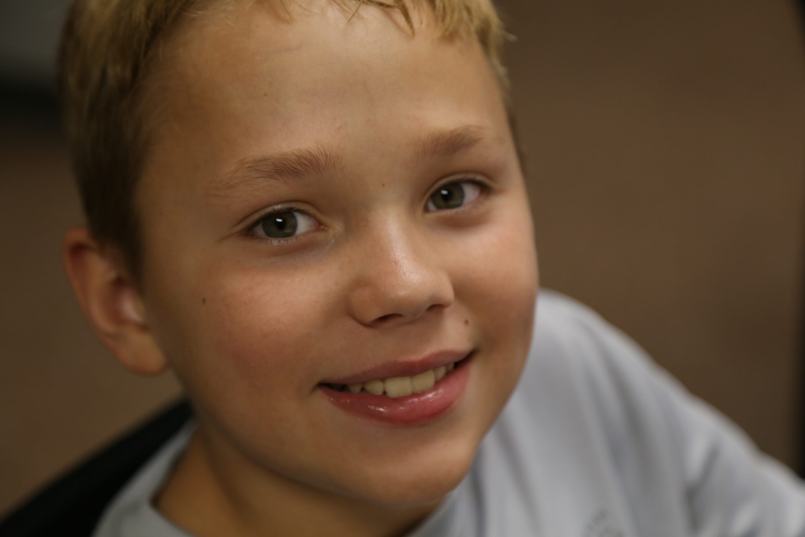 Closeup of a smiling boy